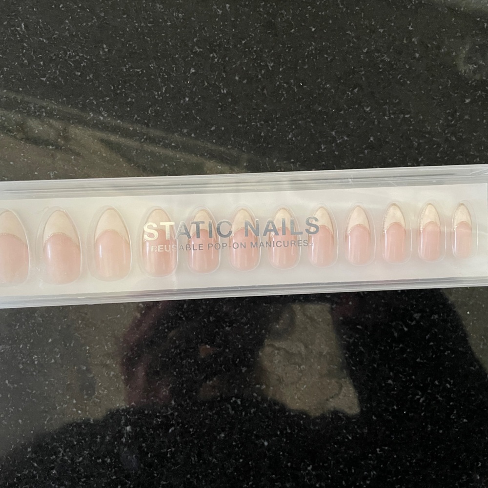 Static Nails At The Ivory Almond Press On Nails